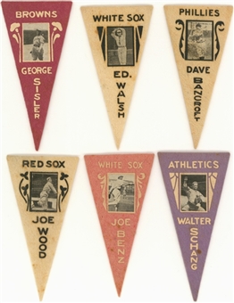 1916 BF2 Ferguson Bakery Baseball Felt Pennants Collection (11 Different) Including Sisler, Bancroft, Walsh and Wood